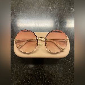 Chloé Rosie Round Scalloped Frame Sunglasses
